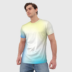 Футболка мужская Color yellow blue white, цвет: 3D-принт — фото 2