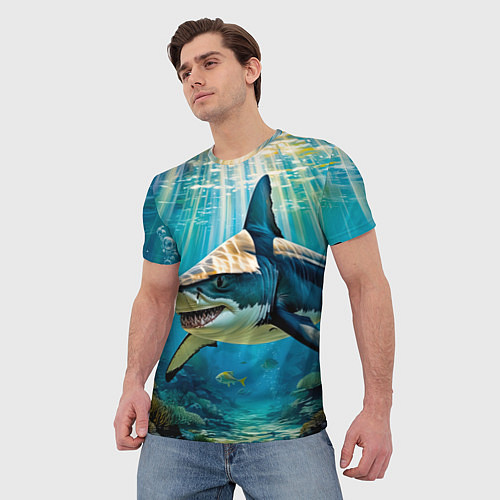 Мужская футболка Хищник кораллового рифа / 3D-принт – фото 3