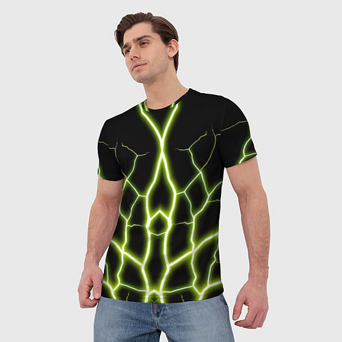 Мужская футболка Color green black / 3D-принт – фото 3