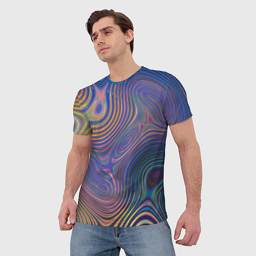 Мужская футболка Абстрактная рябь / 3D-принт – фото 3
