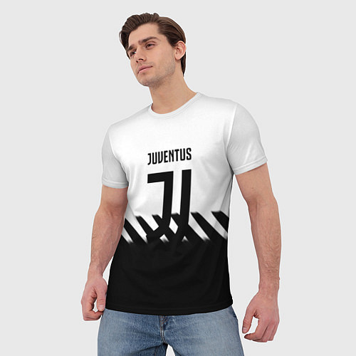 Мужская футболка Ювентус полосы геометрия линии / 3D-принт – фото 3