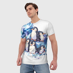 Футболка мужская Пингвины и лёд, цвет: 3D-принт — фото 2