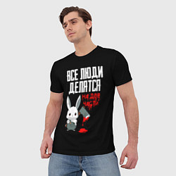Футболка мужская Мизантроп кролик с топором, цвет: 3D-принт — фото 2