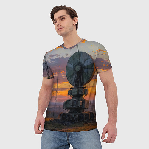 Мужская футболка Радиоэфир на закате / 3D-принт – фото 3