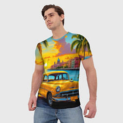 Футболка мужская Золотой закат над набережной, цвет: 3D-принт — фото 2
