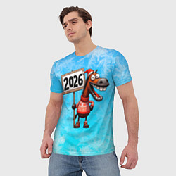 Футболка мужская Лошадь встречает 2026, цвет: 3D-принт — фото 2