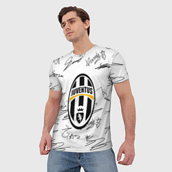 Футболка мужская Ювентус автографы текстура, цвет: 3D-принт — фото 2