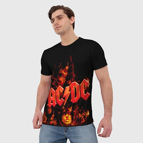 Мужская футболка AC/DC Flame / 3D-принт – фото 3
