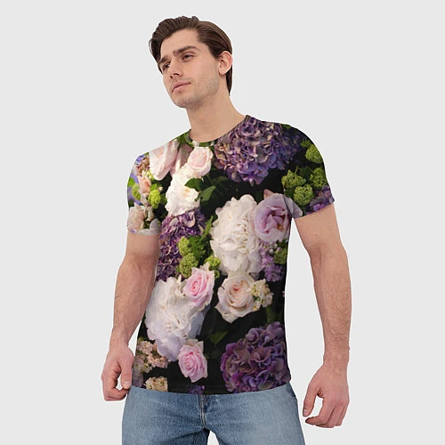 Мужская футболка Весенние цветы / 3D-принт – фото 3