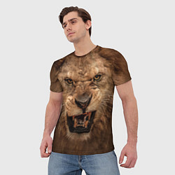 Футболка мужская Взгляд льва, цвет: 3D-принт — фото 2