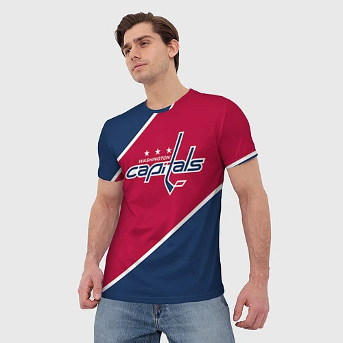 Мужская футболка Washington capitals / 3D-принт – фото 3