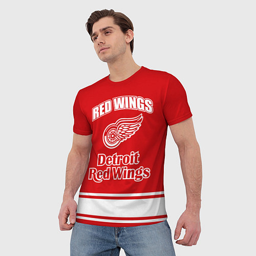 Мужская футболка Detroit red wings / 3D-принт – фото 3