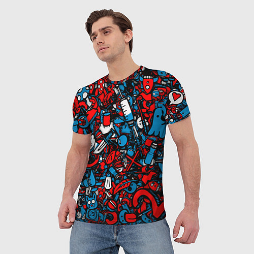 Мужская футболка Стикербомбинг / 3D-принт – фото 3