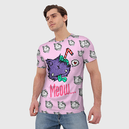 Мужская футболка Drop Dead: Meow / 3D-принт – фото 3