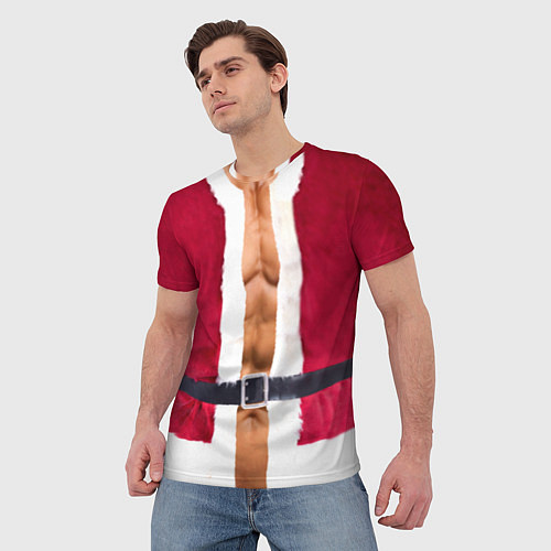 Мужская футболка Костюм Деда Мороза / 3D-принт – фото 3