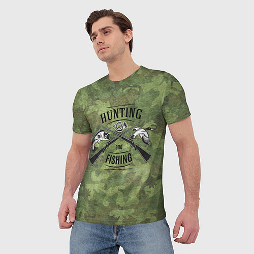 Мужская футболка Hunting & Fishing / 3D-принт – фото 3