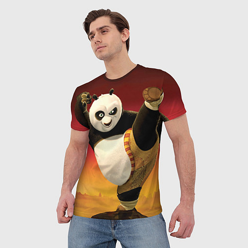 Мужская футболка Кунг фу панда / 3D-принт – фото 3