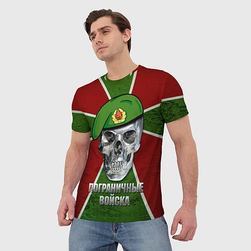 Мужская футболка Череп: Пограничные войска / 3D-принт – фото 3