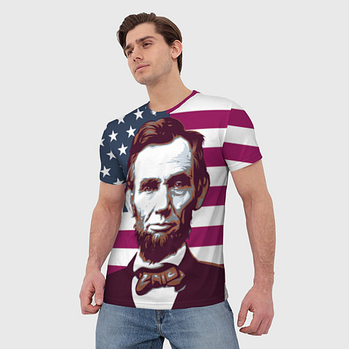 Мужская футболка Авраам Линкольн / 3D-принт – фото 3