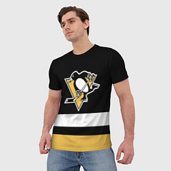 Футболка мужская Pittsburgh Penguins: Black, цвет: 3D-принт — фото 2