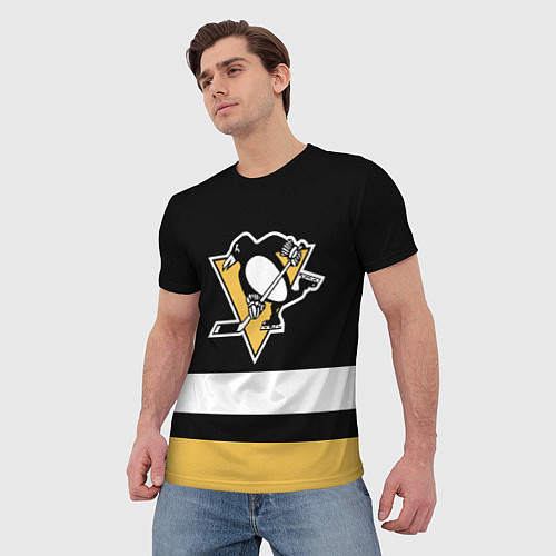 Мужская футболка Pittsburgh Penguins: Black / 3D-принт – фото 3