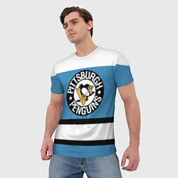 Футболка мужская Pittsburgh Penguins: White, цвет: 3D-принт — фото 2