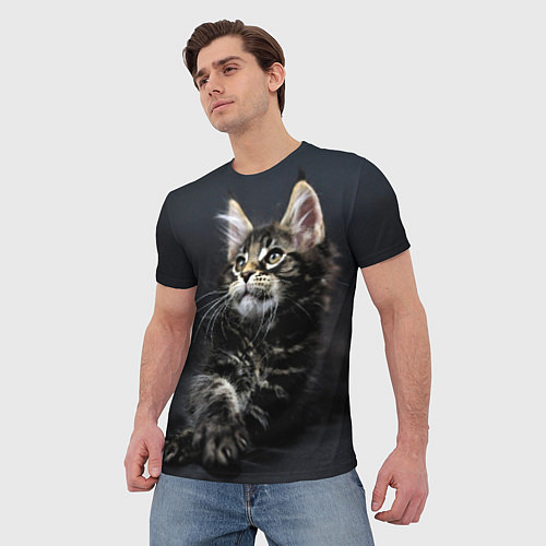 Мужская футболка Кошечка / 3D-принт – фото 3