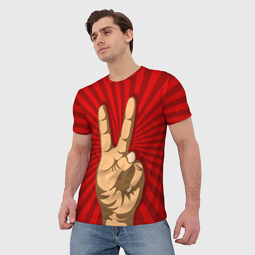Мужская футболка Всё Peace DATA / 3D-принт – фото 3