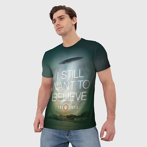 Мужская футболка I still want to believe / 3D-принт – фото 3