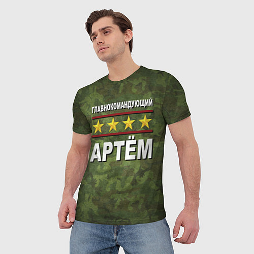 Мужская футболка Главнокомандующий Артём / 3D-принт – фото 3