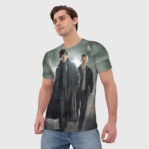 Мужская футболка Шерлок и Доктор / 3D-принт – фото 3