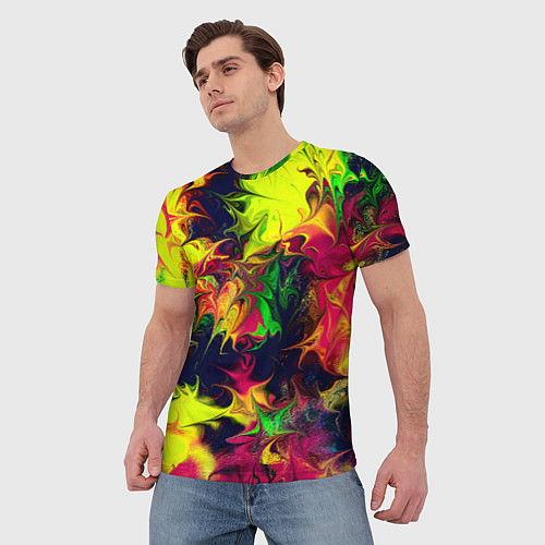 Мужская футболка Кислотный взрыв / 3D-принт – фото 3