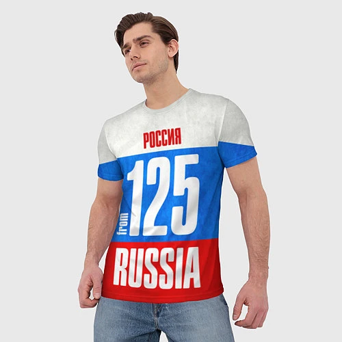 Мужская футболка Russia: from 125 / 3D-принт – фото 3