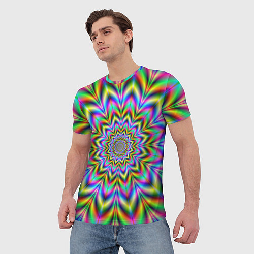 Мужская футболка Красочная иллюзия / 3D-принт – фото 3