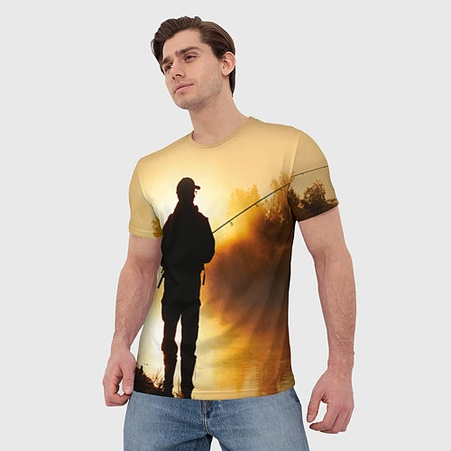 Мужская футболка Вечерний рыбак / 3D-принт – фото 3