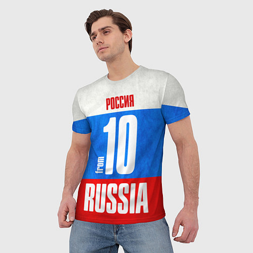 Мужская футболка Russia: from 10 / 3D-принт – фото 3