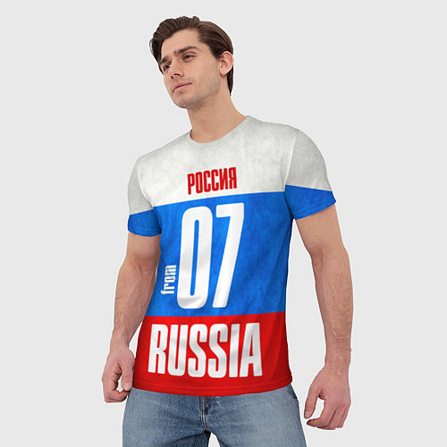 Мужская футболка Russia: from 07 / 3D-принт – фото 3