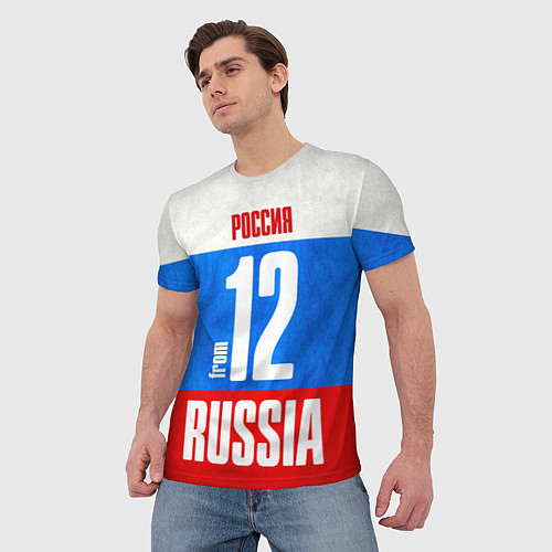 Мужская футболка Russia: from 12 / 3D-принт – фото 3