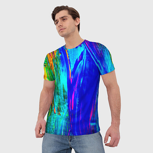 Мужская футболка Разводы красок / 3D-принт – фото 3