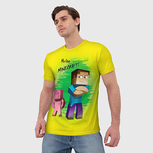 Мужская футболка Hello Minecraft / 3D-принт – фото 3