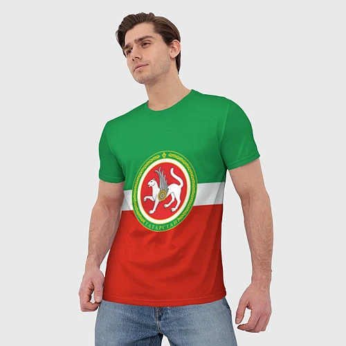 Мужская футболка Татарстан: флаг / 3D-принт – фото 3