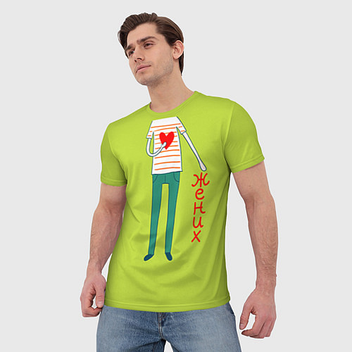 Мужская футболка Жених / 3D-принт – фото 3