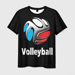 Футболка мужская Волейбольный мяч российский триколор, цвет: 3D-принт
