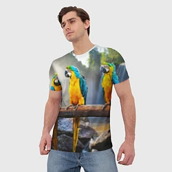 Футболка мужская Экзотические попугаи, цвет: 3D-принт — фото 2