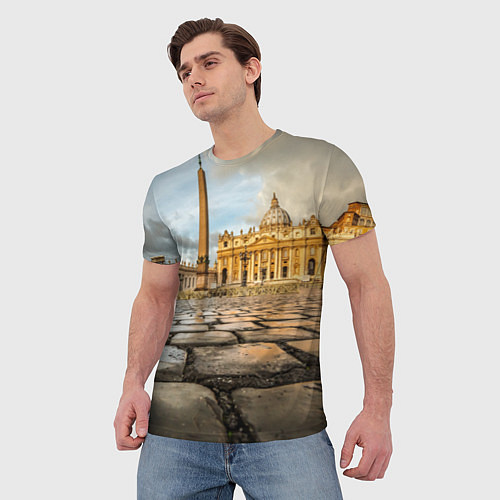 Мужская футболка Площадь святого Петра / 3D-принт – фото 3