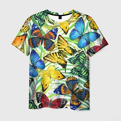 Футболка мужская Тропические бабочки, цвет: 3D-принт