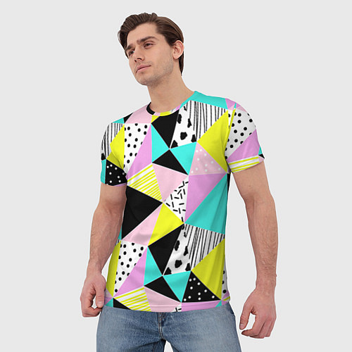 Мужская футболка Треугольнички / 3D-принт – фото 3