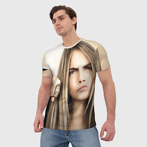 Мужская футболка Cara Delevingne / 3D-принт – фото 3