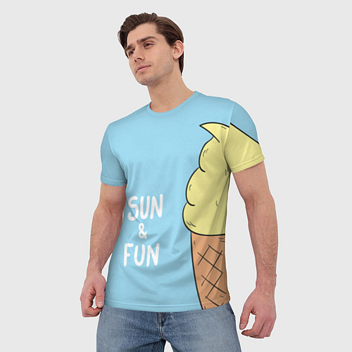 Мужская футболка Sun & Fun / 3D-принт – фото 3