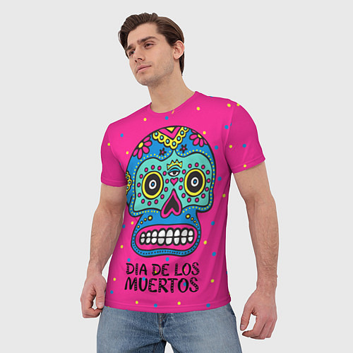 Мужская футболка Мексиканский череп / 3D-принт – фото 3